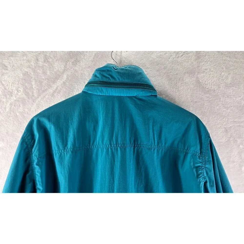 LL Bean Windbreaker Jacket Team M Ski Hidden Hood Pockets All Seasons Vtg Coat